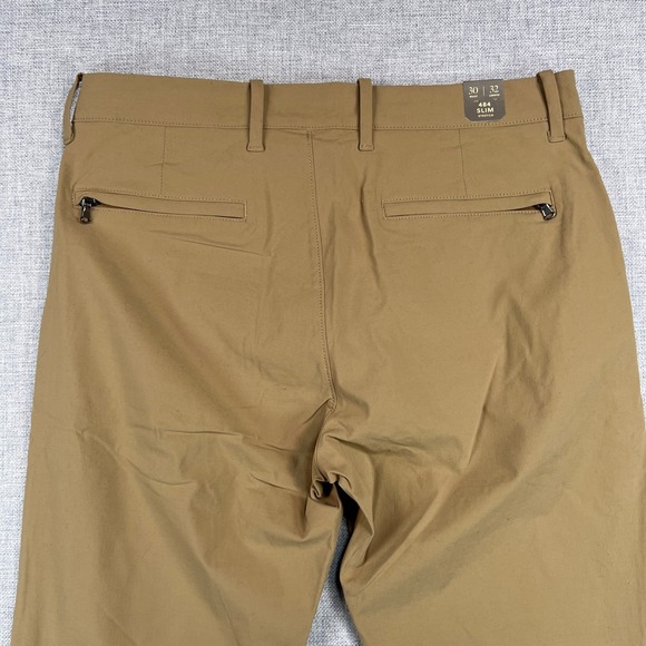 J. Crew 484 Slim Stretch Tech Pants Men 30x32 Khaki Water Resistant Commuter NWT - Picture 8 of 14